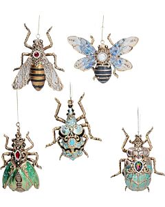 Gisela Graham Bugs & Insects Resin Jewelled Decoration x5